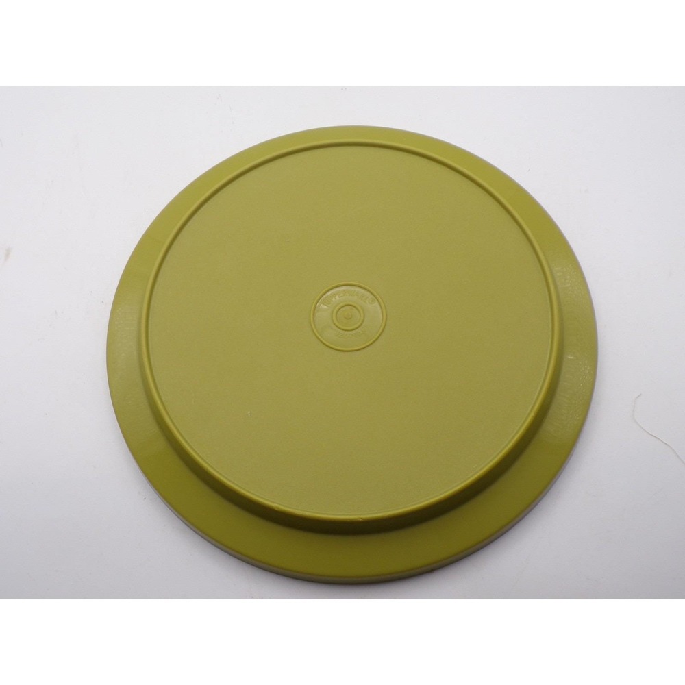 Vintage‎ Tupperware Lid 1207-36 Avocado Green Round Replacement Cover